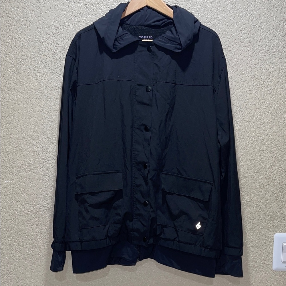 Torrid Women's Black Hooded Raincoat